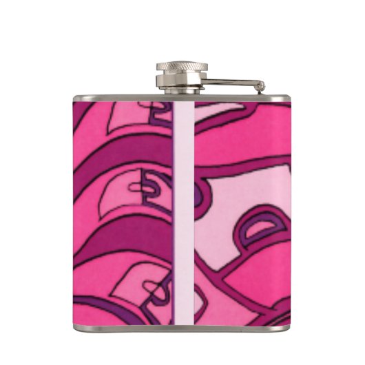 Abstract roze paneelschildering heupfles (Achterkant)