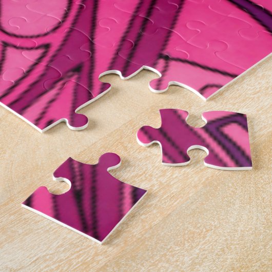 Abstract roze paneelschildering legpuzzel (Zijkant)