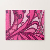 Abstract roze paneelschildering legpuzzel (Horizontaal)