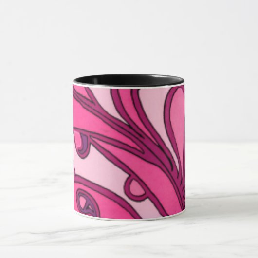 Abstract roze paneelschildering mok (Midden)