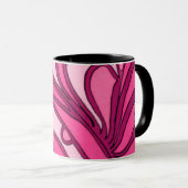 Abstract roze paneelschildering mok (Voorkant rechts)