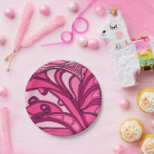 Abstract roze paneelschildering papieren bordje