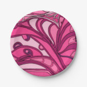 Abstract roze paneelschildering papieren bordje