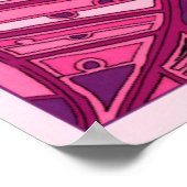 Abstract roze paneelschildering poster (Hoek)