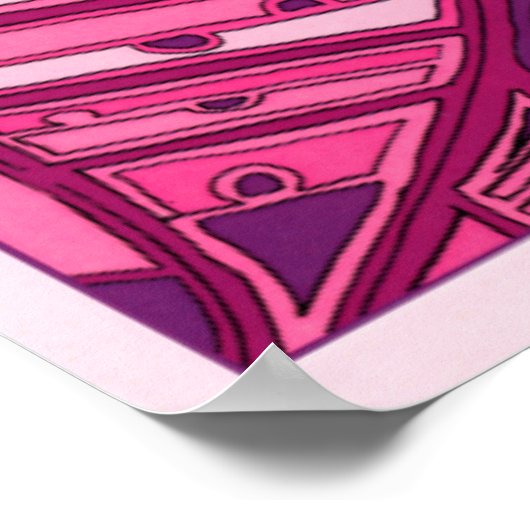 Abstract roze paneelschildering poster (Hoek)
