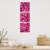 Abstract roze paneelschildering poster (Keuken)