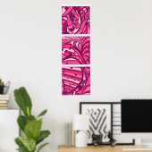 Abstract roze paneelschildering poster (Thuiskantoor)