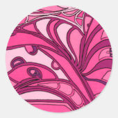 Abstract roze paneelschildering ronde sticker (Voorkant)