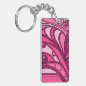 Abstract roze paneelschildering sleutelhanger (Voorkant Links)