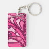 Abstract roze paneelschildering sleutelhanger (achterkant)