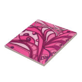 Abstract roze paneelschildering tegeltje (Zijkant)