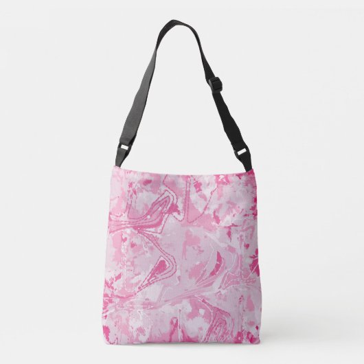 Abstract roze patroon crossbody tas (Achterkant)