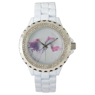 Abstract roze patroon. horloge