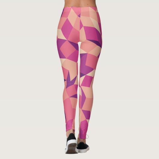 Abstract roze patroon leggings (Achterkant)