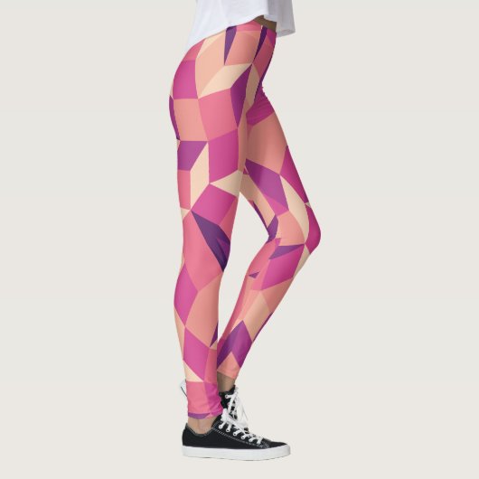 Abstract roze patroon leggings (Rechts)