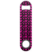 Abstract roze patroon speed flessenopener (Achterkant)