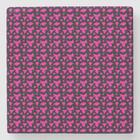 Abstract Roze Patroon Stenen Onderzetter (Voorkant)