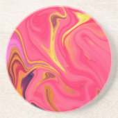 abstract roze patroon zandsteen onderzetter (Voorkant)