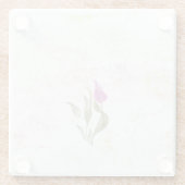 Abstract roze petaal botanisch onderzetter glazen onderzetter (Achterkant)