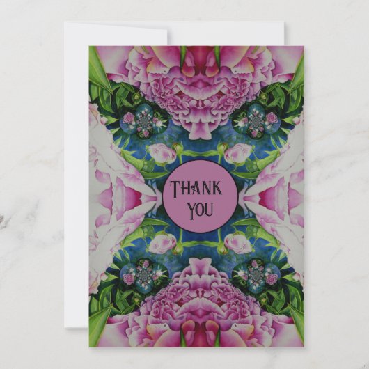 Abstract roze pioen bloemenschilderij waterverf kaart (Voorkant)