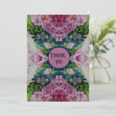 Abstract roze pioen bloemenschilderij waterverf kaart (Staand voorkant)