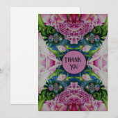 Abstract roze pioen bloemenschilderij waterverf kaart (Voorkant / Achterkant)