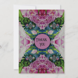 Abstract roze pioen bloemenschilderij waterverf kaart