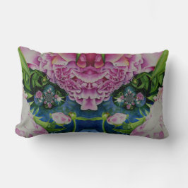 Abstract roze pioen bloemenschilderij waterverf kussen