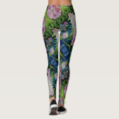 Abstract roze pioen bloemenschilderij waterverf leggings (Achterkant)