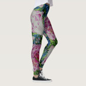 Abstract roze pioen bloemenschilderij waterverf leggings (Rechts)