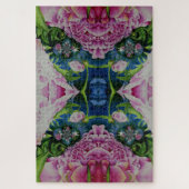 Abstract roze pioen bloemenschilderij waterverf legpuzzel (Verticaal)