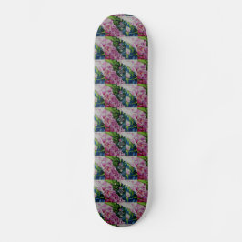 Abstract roze pioen bloemenschilderij waterverf persoonlijk skateboard