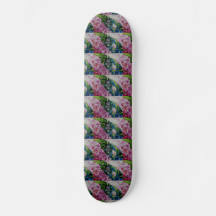 Abstract roze pioen bloemenschilderij waterverf persoonlijk skateboard