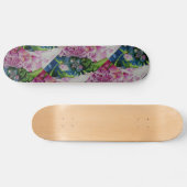Abstract roze pioen bloemenschilderij waterverf skateboard (Horizontaal)