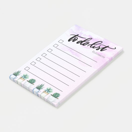 Abstract, Roze plastic van de Verf, Cactus om Lijs Post-it® Notes (Schuin)