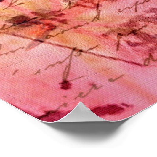 Abstract roze poster (Hoek)