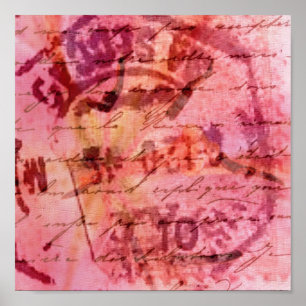 Abstract roze poster