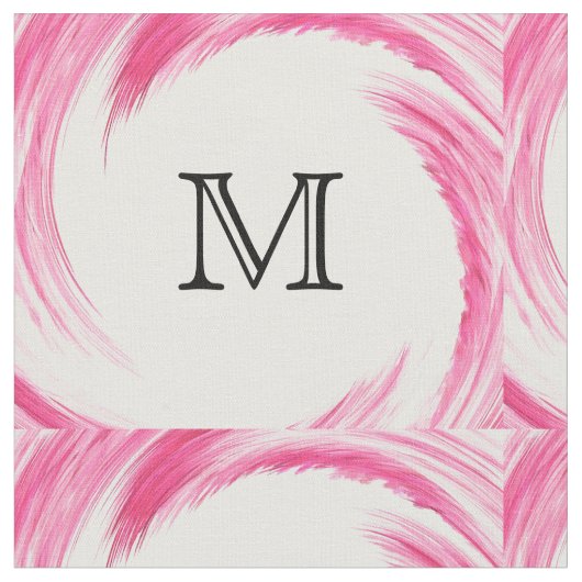 Abstract roze rondzendmonogram stof (Close Up)