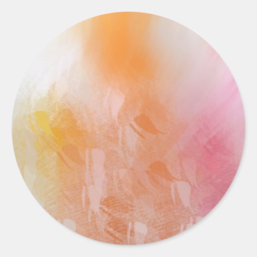 Abstract roze rood geel blauw kleurrijk sjabloon ronde sticker (Voorkant)