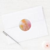 Abstract roze rood geel blauw kleurrijk sjabloon ronde sticker (Envelop)