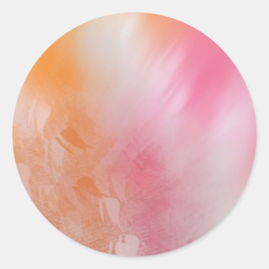 Abstract roze rood geel oranje kleurrijke sjabloon ronde sticker (Voorkant)