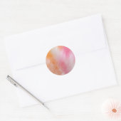 Abstract roze rood geel oranje kleurrijke sjabloon ronde sticker (Envelop)