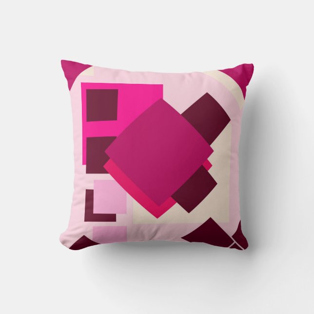 Abstract roze rood kussen (Voorkant)