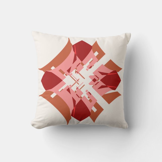 Abstract roze rood met wit diamantontwerp kussen (Voorkant)