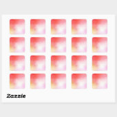 Abstract roze rood oranje geel blanco sjabloon vierkante sticker (Vel)