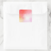 Abstract roze rood oranje geel blanco sjabloon vierkante sticker (Tas)