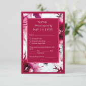 abstract roze roos bloemblaadje bruiloft RSVP kaartje (Staand voorkant)