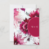 abstract roze roos bloemblaadje bruiloft RSVP kaartje (Achterkant)