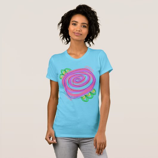 Abstract Roze Rose Art om te Draag T-shirt (Voorkant volledig)