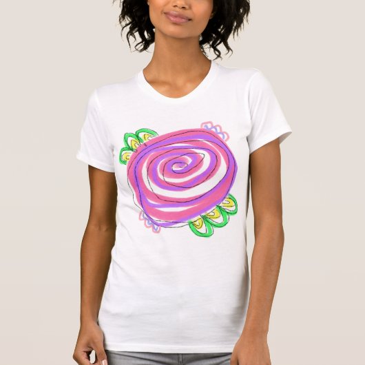 Abstract Roze Rose Art om te Draag T-shirt (Voorkant)